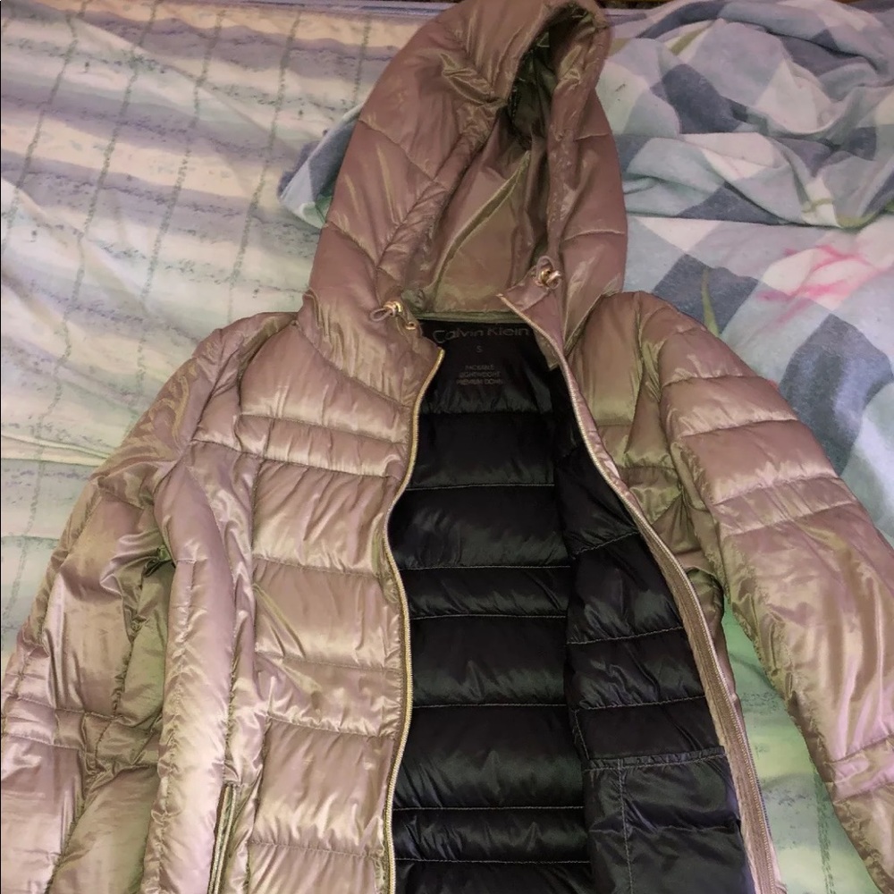 Calvin Klein women’s hood jacket beige small NEW